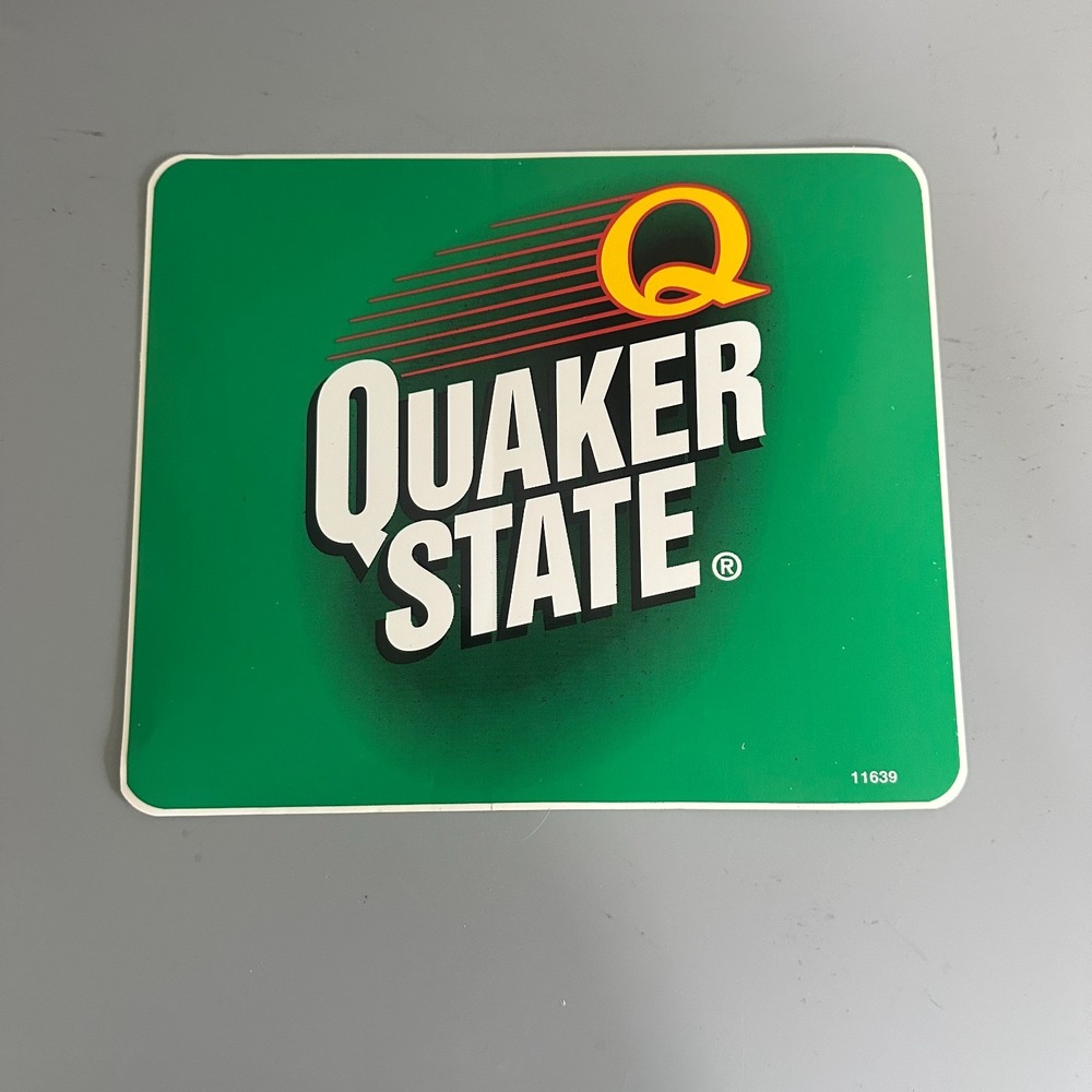Vintage Quaker State Motor Oil Decal Sticker Green Logo 11639 Automotive Sign